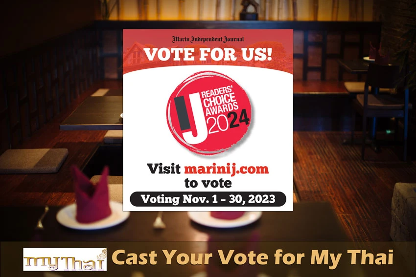 My Thai - 2024 Marin IJ Readers’ Choice Awards - Logo and texts.